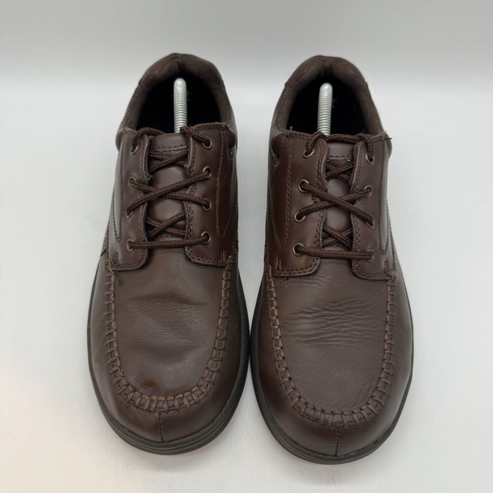 Dr. Scholl's Ross Derby Shoes Men's 10.5W Brown Leather Split Toe Lace Up Oxford - Picture 5 of 10